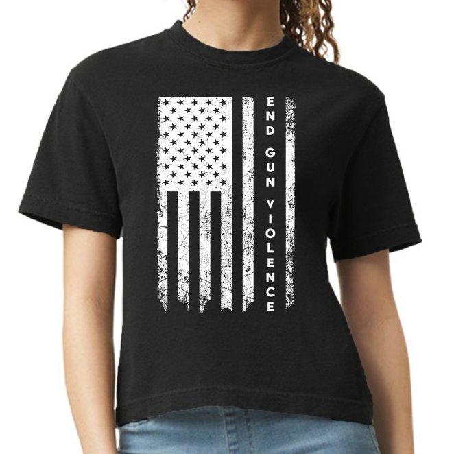 Enough USA Flag End Gun Violence Comfort Colors Boxy T-Shirt