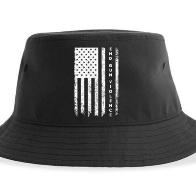 Enough USA Flag End Gun Violence Sustainable Bucket Hat