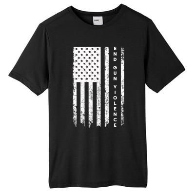 Enough USA Flag End Gun Violence Tall Fusion ChromaSoft Performance T-Shirt