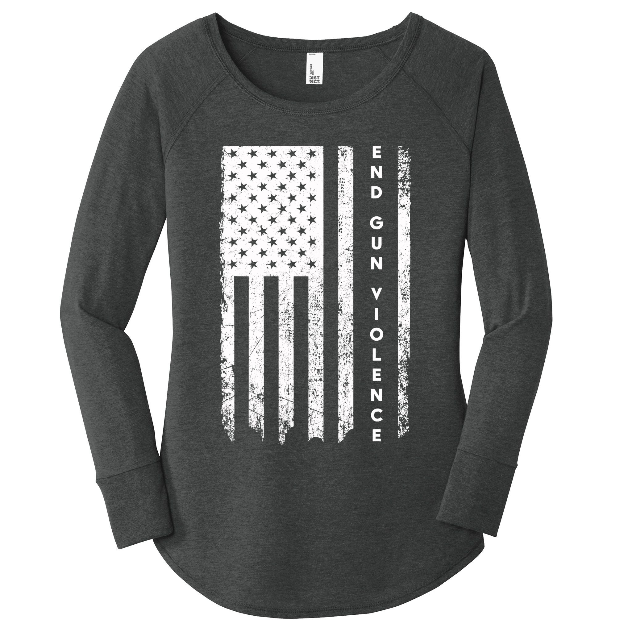 Enough USA Flag End Gun Violence Women's Perfect Tri Tunic Long Sleeve Shirt