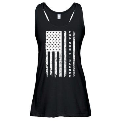 Enough USA Flag End Gun Violence Ladies Essential Flowy Tank