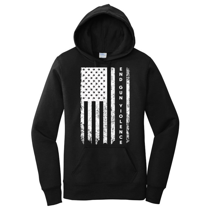 Enough USA Flag End Gun Violence Women's Pullover Hoodie