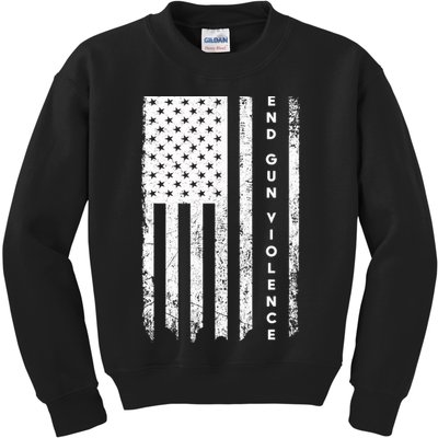 Enough USA Flag End Gun Violence Kids Sweatshirt