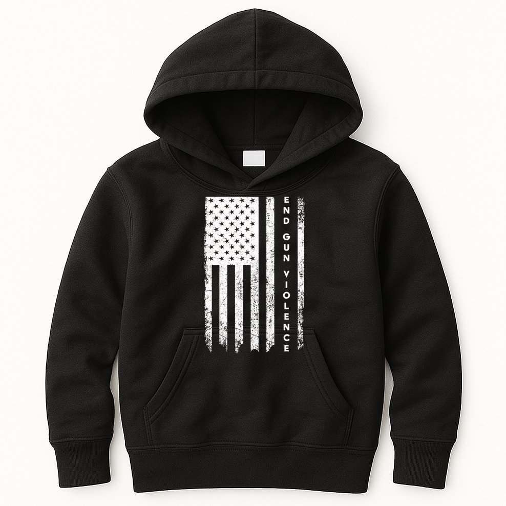 Enough USA Flag End Gun Violence Kids Hoodie
