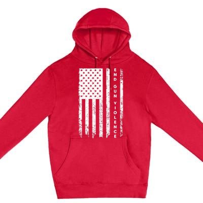 Enough USA Flag End Gun Violence Premium Pullover Hoodie