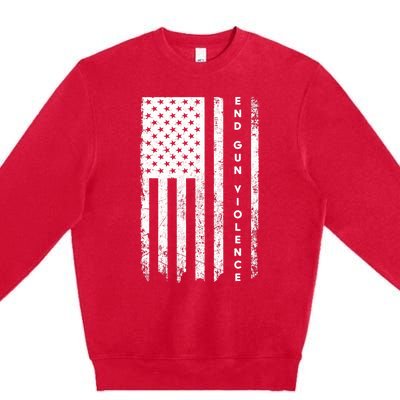 Enough USA Flag End Gun Violence Premium Crewneck Sweatshirt