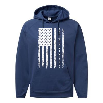 Enough USA Flag End Gun Violence Performance Fleece Hoodie