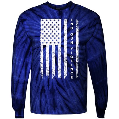 Enough USA Flag End Gun Violence Tie-Dye Long Sleeve Shirt