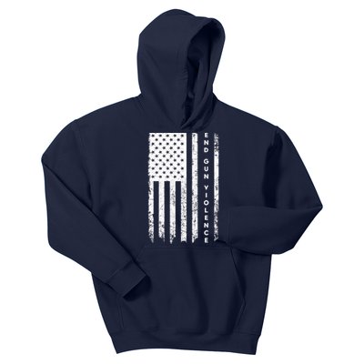 Enough USA Flag End Gun Violence Kids Hoodie