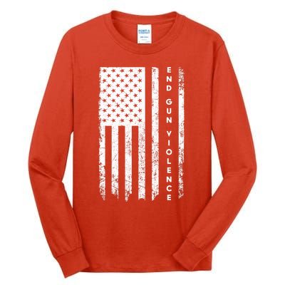 Enough USA Flag End Gun Violence Tall Long Sleeve T-Shirt