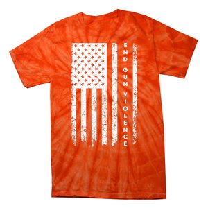 Enough USA Flag End Gun Violence Tie-Dye T-Shirt