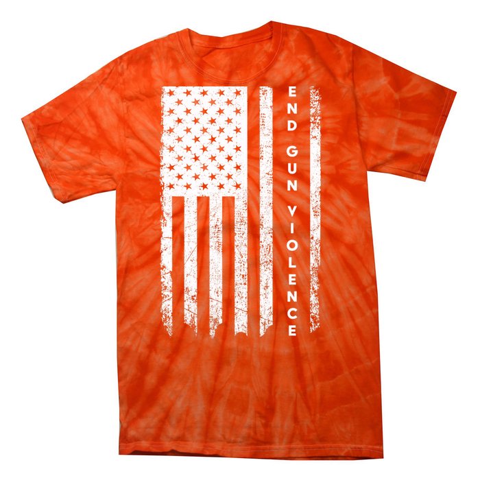 Enough USA Flag End Gun Violence Tie-Dye T-Shirt