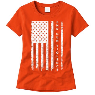 Enough USA Flag End Gun Violence Womens T-Shirt