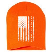 Enough USA Flag End Gun Violence Short Acrylic Beanie