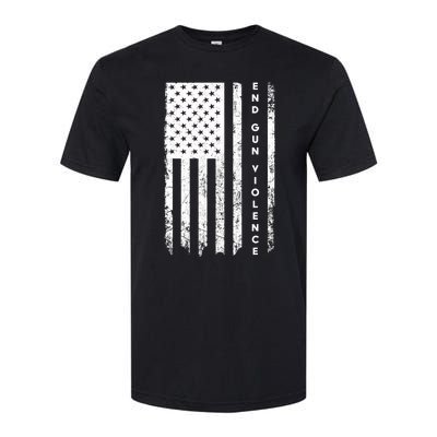 Enough USA Flag End Gun Violence Softstyle CVC T-Shirt