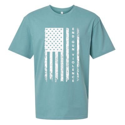 Enough USA Flag End Gun Violence Sueded Cloud Jersey T-Shirt