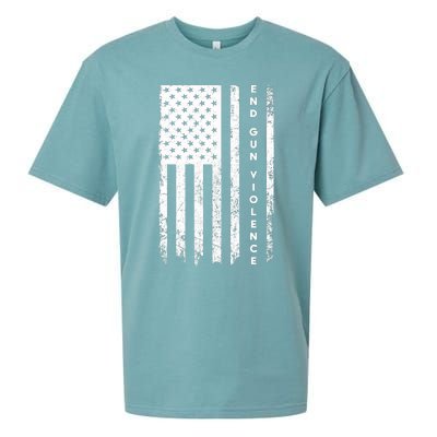 Enough USA Flag End Gun Violence Sueded Cloud Jersey T-Shirt