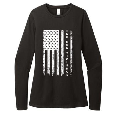 Enough USA Flag End Gun Violence Womens CVC Long Sleeve Shirt