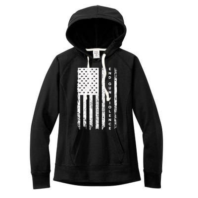 Enough USA Flag End Gun Violence Women's Fleece Hoodie