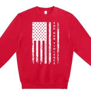 Enough USA Flag End Gun Violence Premium Crewneck Sweatshirt