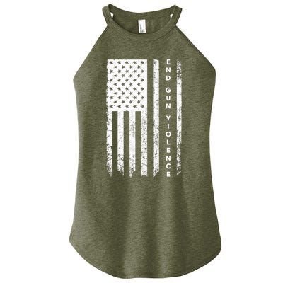 Enough USA Flag End Gun Violence Women’s Perfect Tri Rocker Tank