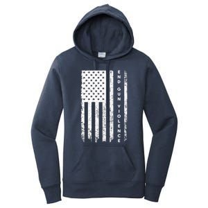 Enough USA Flag End Gun Violence Women's Pullover Hoodie