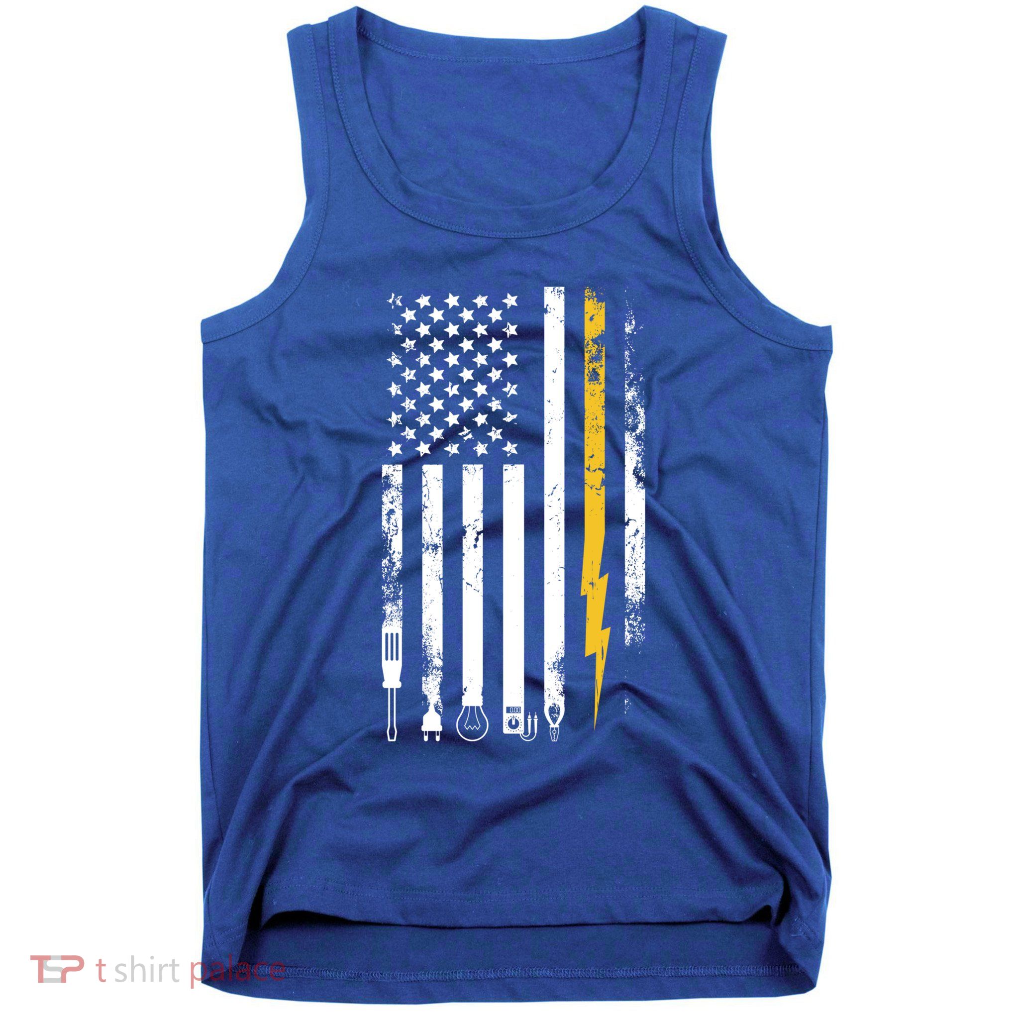 Electrician Us Flag Electricians Tools Cute Gift Tank Top