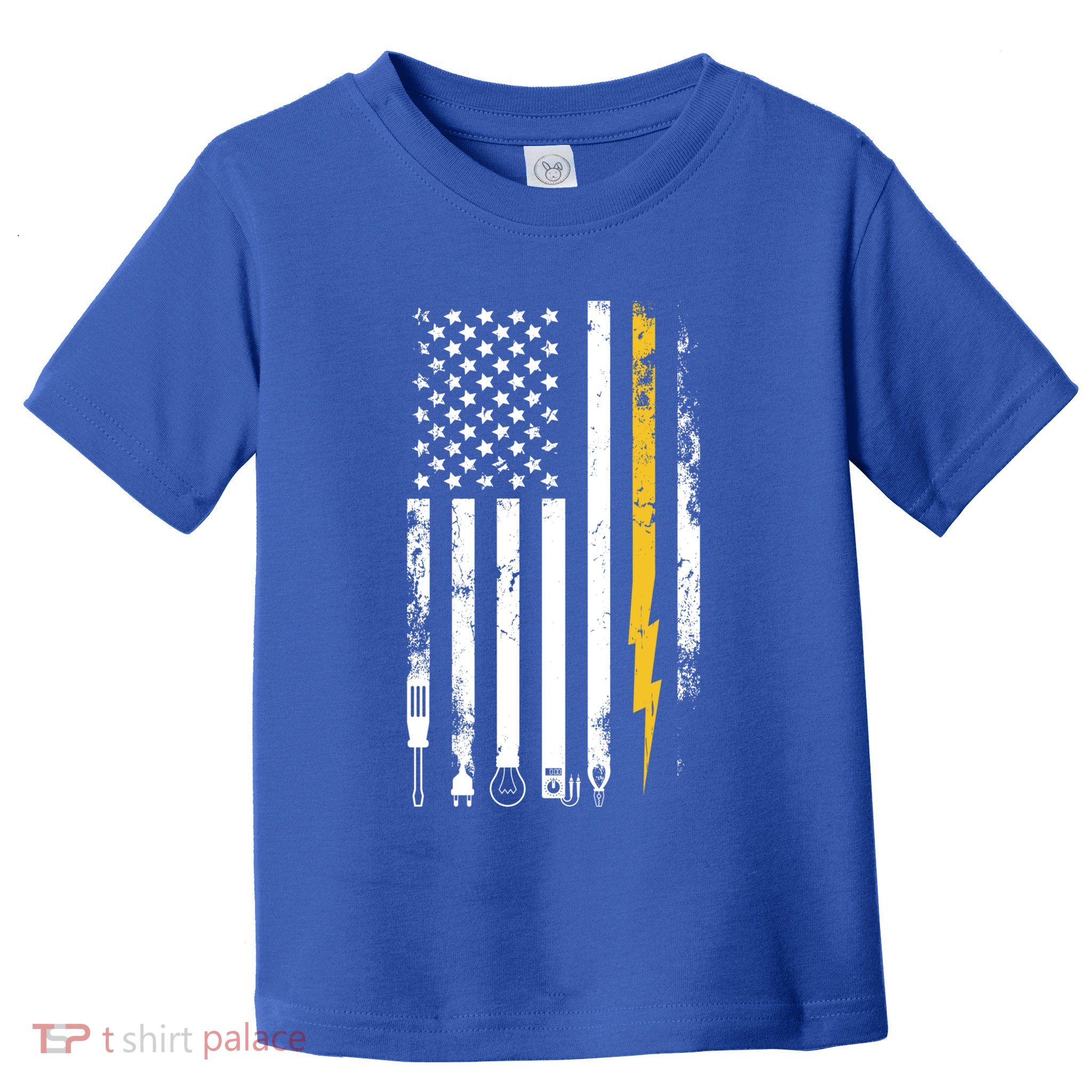 Electrician Us Flag Electricians Tools Cute Gift Toddler T-Shirt