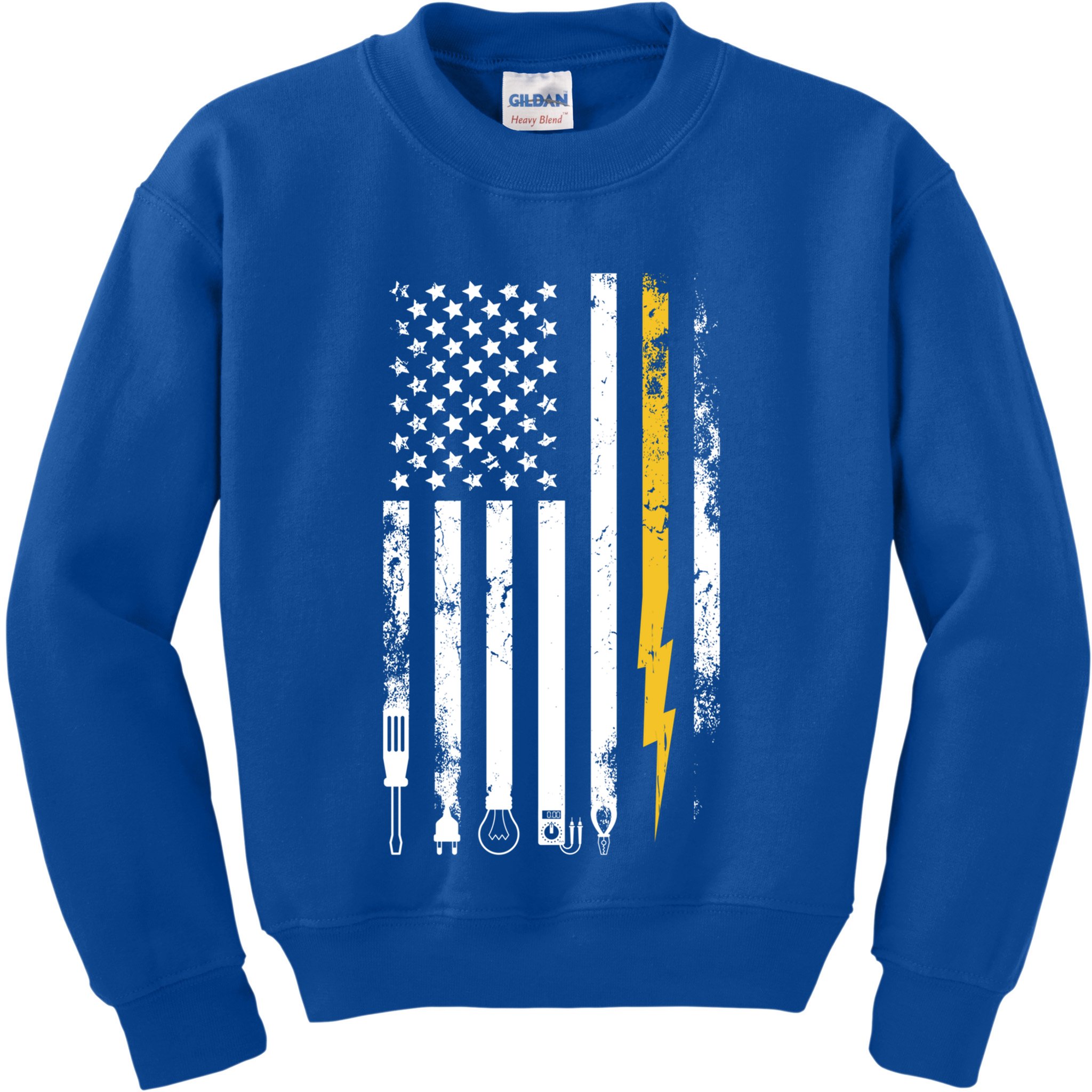 Electrician Us Flag Electricians Tools Cute Gift Kids Sweatshirt