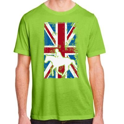 Equestrian Uk Flag United Kingdom Horse Silhouette Adult ChromaSoft Performance T-Shirt