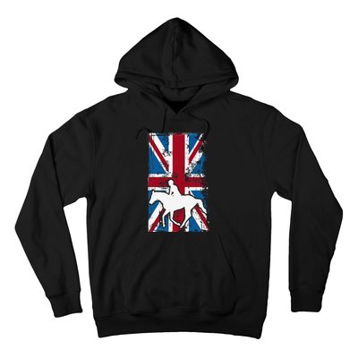 Equestrian Uk Flag United Kingdom Horse Silhouette Hoodie