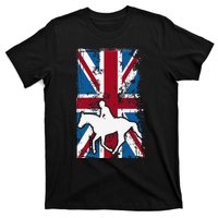 Equestrian Uk Flag United Kingdom Horse Silhouette T-Shirt