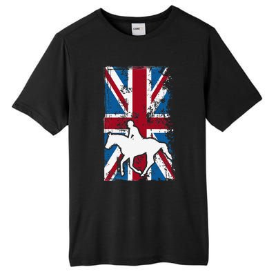 Equestrian Uk Flag United Kingdom Horse Silhouette Tall Fusion ChromaSoft Performance T-Shirt