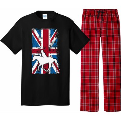 Equestrian Uk Flag United Kingdom Horse Silhouette Pajama Set