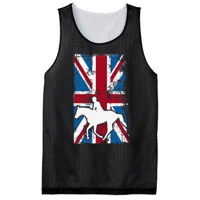 Equestrian Uk Flag United Kingdom Horse Silhouette Mesh Reversible Basketball Jersey Tank