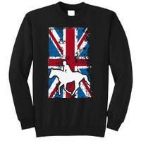 Equestrian Uk Flag United Kingdom Horse Silhouette Tall Sweatshirt