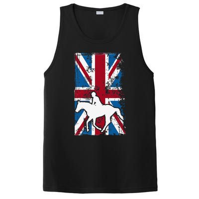 Equestrian Uk Flag United Kingdom Horse Silhouette PosiCharge Competitor Tank