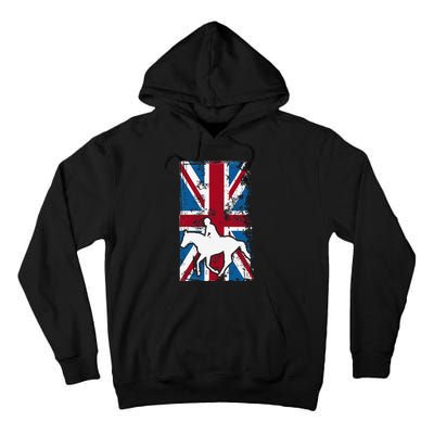 Equestrian Uk Flag United Kingdom Horse Silhouette Tall Hoodie