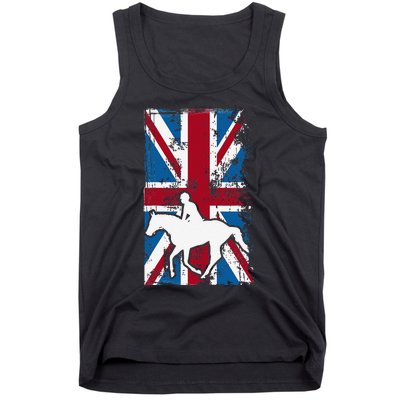 Equestrian Uk Flag United Kingdom Horse Silhouette Tank Top