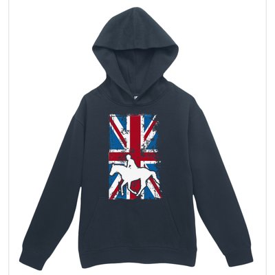 Equestrian Uk Flag United Kingdom Horse Silhouette Urban Pullover Hoodie