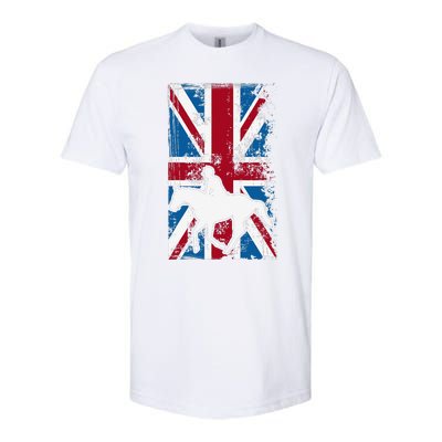 Equestrian Uk Flag United Kingdom Horse Silhouette Softstyle CVC T-Shirt