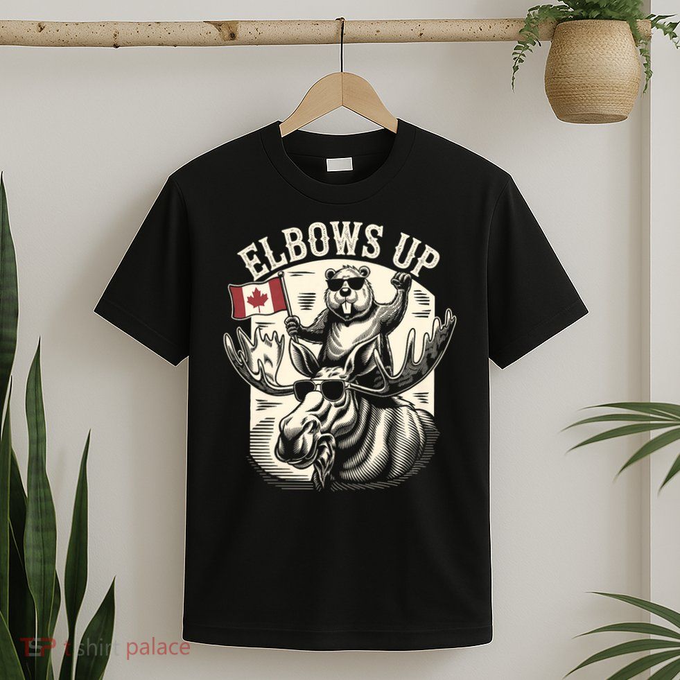 Elbows Up Funny Canada Beaver And Moose T-Shirt