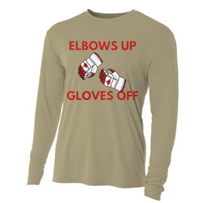 Elbows Up Gloves Off Canada Free Proud Canadian Cooling Performance Long Sleeve Crew