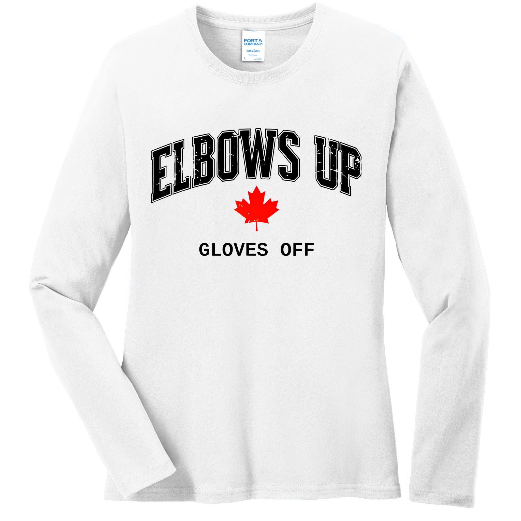 Elbows Up Gloves Off Vintage Ladies Long Sleeve Shirt