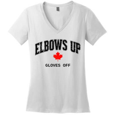 Elbows Up Gloves Off Vintage Women's V-Neck T-Shirt