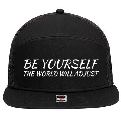 Embrace Uniqueness Inspirational Quote Gift 7 Panel Mesh Trucker Snapback Hat