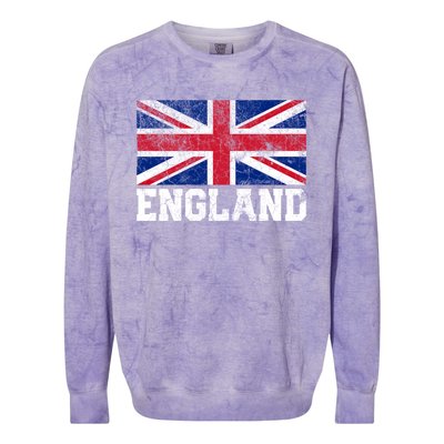 England Union Jack Flag Pride Roots Country Family Nation Gift Colorblast Crewneck Sweatshirt