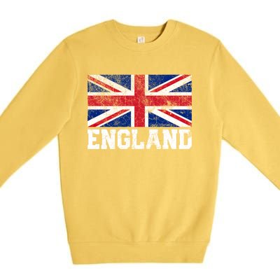 England Union Jack Flag Pride Roots Country Family Nation Gift Premium Crewneck Sweatshirt