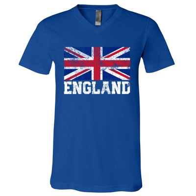 England Union Jack Flag Pride Roots Country Family Nation Gift V-Neck T-Shirt