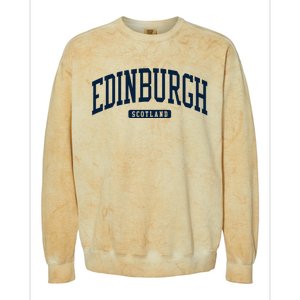 Edinburgh United Kingdom Uk College Style Colorblast Crewneck Sweatshirt